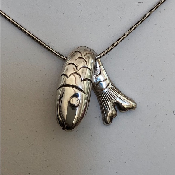 Cape Cod Jewelry - Fish pendant sterling silver, nautical